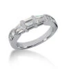 Thin 14K White Gold Diamond Designer Engagement Ring Band 0.76ct