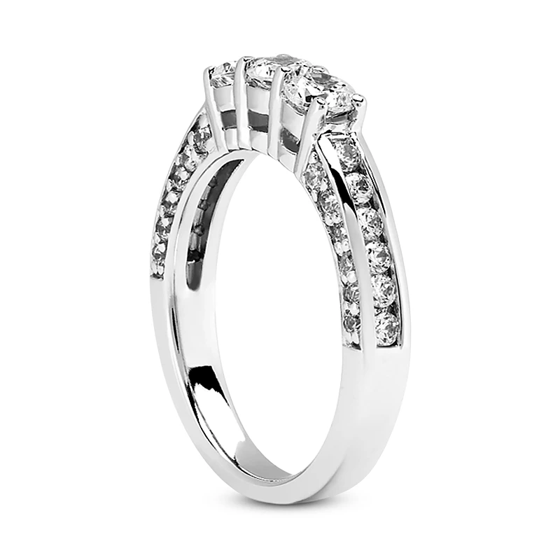 Thin 14K White Gold Diamond Designer Engagement Ring Band 0.77ct 6 Thin 14K White Gold Diamond Designer Engagement Ring Band 0.77ct - Image 4