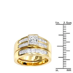 14K Yellow Gold Diamond Handmade Designer Engagement Ring Set 1.05ct -H'Hen Sale Store 14k gold diamond designer engagement ring set 105ct p 28560 rulerye