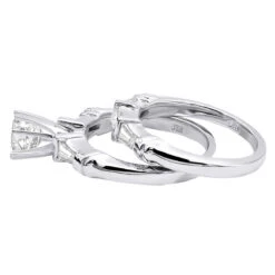 14K White Gold Diamond Designer Engagement Ring Set 1.14ct -H'Hen Sale Store 14k gold diamond designer engagement ring set 114ct p 23314 back white