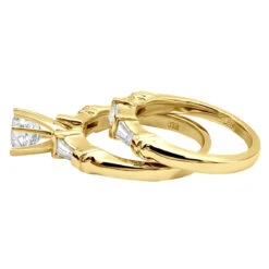 14K White Gold Diamond Designer Engagement Ring Set 1.14ct -H'Hen Sale Store 14k gold diamond designer engagement ring set 114ct p 23314 back yellow