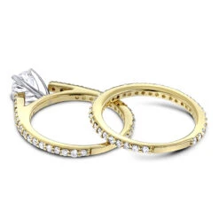 14K Yellow Gold Handmade Diamond Engagement Ring Set 1.19ct -H'Hen Sale Store 14k gold diamond designer engagement ring set 119ct p 22444 backye