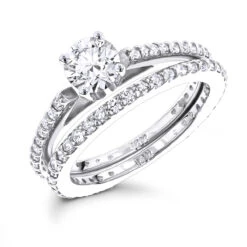 14K Yellow Gold Handmade Diamond Engagement Ring Set 1.19ct -H'Hen Sale Store 14k gold diamond designer engagement ring set 119ct p 22444 wh