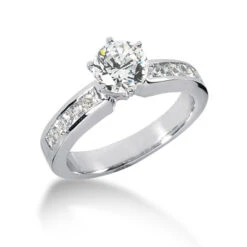 14K White Gold Diamond Designer Handmade Engagement Ring Set 1.60ct -H'Hen Sale Store 14k gold diamond designer engagement ring set 160ct p 28569 back white 20220426