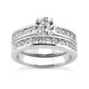 14K White Gold Diamond Designer Handmade Engagement Ring Set 1.60ct