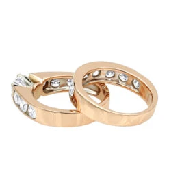 14K Rose Gold Diamond Handmade Designer Engagement Ring Set 2.92ct 11 14K Rose Gold Diamond Handmade Designer Engagement Ring Set 2.92ct -H'Hen Sale Store 14k gold diamond designer engagement ring set 292ct p 28420 backro