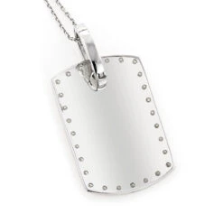 14K White Gold Diamond Dog Tag Military Pendant 0.70ct 10 14K White Gold Diamond Dog Tag Military Pendant 0.70ct -H'Hen Sale Store 14k gold diamond dog tag military pendant 070ct p 6989 backwh