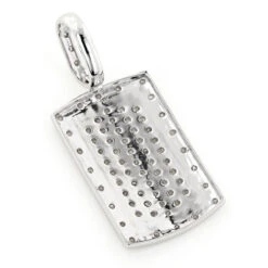 14K White Gold Diamond Dog Tag Pendant Round Diamonds 0.5ct -H'Hen Sale Store 14k gold diamond dog tag pendant round diamonds 075ct p 5776 backwh