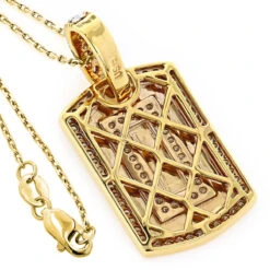 Small 14K Yellow Gold Diamond Dog Tag Pendant Round Diamonds 0.87ct 10 Small 14K Yellow Gold Diamond Dog Tag Pendant Round Diamonds 0.87ct -H'Hen Sale Store 14k gold diamond dog tag pendant round diamonds 087ct p 244 backye