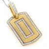 Small 14K Yellow Gold Diamond Dog Tag Pendant Round Diamonds 0.87ct 2 Small 14K Yellow Gold Diamond Dog Tag Pendant Round Diamonds 0.87ct -H'Hen Sale Store 14k gold diamond dog tag pendant round diamonds 087ct p 244 ye