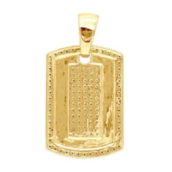 14K Yellow Gold Diamond Dog Tag Pendant White And Blue Diamonds 1.95ct -H'Hen Sale Store 14k gold diamond dog tag pendant white and blue diamonds 195ct backye