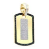 14K Yellow Gold Diamond Dog Tag Pendant White And Blue Diamonds 1.95ct -H'Hen Sale Store 14k gold diamond dog tag pendant white and blue diamonds 195ct ye
