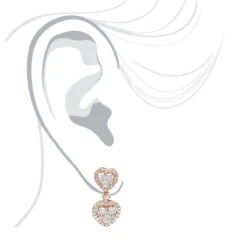 14K Rose Gold Diamond Double Heart Drop Earrings For Women 1.7ct By Luxurman 12 14K Rose Gold Diamond Double Heart Drop Earrings For Women 1.7ct By Luxurman -H'Hen Sale Store 14k gold diamond double heart drop earrings for women 17ct by luxurman bodro