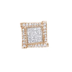 14K White Gold Diamond Earring For Men Single Stud Princess Round Diamonds 0.5ct 12 14K White Gold Diamond Earring For Men Single Stud Princess Round Diamonds 0.5ct -H'Hen Sale Store 14k gold diamond earring for men single stud princess round diamonds 0 5ct ro