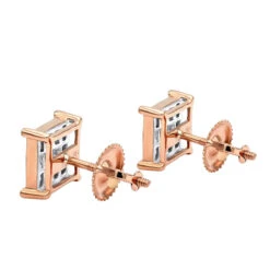 14K Yellow Gold Diamond Earrings Princess Cut Diamonds 0.65ct -H'Hen Sale Store 14k gold diamond earrings princess cut diamonds 065ct p 22469 backro