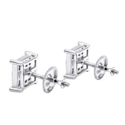 14K Yellow Gold Diamond Earrings Princess Cut Diamonds 0.65ct -H'Hen Sale Store 14k gold diamond earrings princess cut diamonds 065ct p 22469 backwh