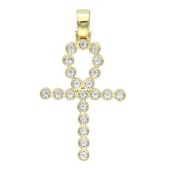 14K Yellow Gold Diamond Egyptian Ankh Cross Pendant 1 Carat By Luxurman -H'Hen Sale Store 14k gold diamond egyptian ankh cross pendant 1 carat by luxurman backye