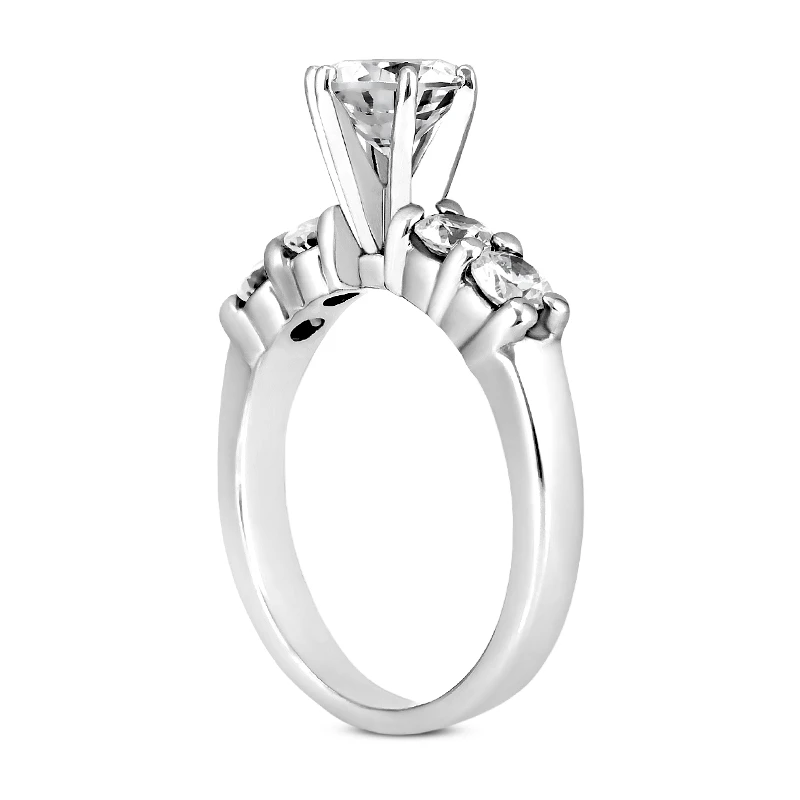 5 Stone 14K White Gold Diamond Engagement Ring Mounting 0.20ct 6 5 Stone 14K White Gold Diamond Engagement Ring Mounting 0.20ct - Image 4