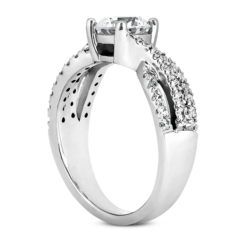 14K White Gold Designer Diamond Engagement Ring Mounting 0.30ct 6 14K White Gold Designer Diamond Engagement Ring Mounting 0.30ct - Image 4