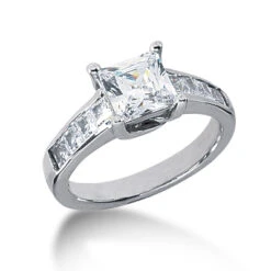 14K White Gold Diamond Engagement Ring Mounting 0.64ct 3.78mm