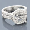 Halo 14K White Gold Diamond Engagement Ring Mounting 0.66ct