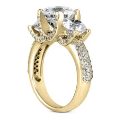 14K White Gold Diamond Engagement Ring Mounting 0.87ct -H'Hen Sale Store 14k gold diamond engagement ring mounting 087ct p 23906 back yellow 20220426