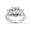 14K White Gold Diamond Engagement Ring Mounting 0.87ct