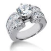 14K White Gold Diamond Engagement Ring Mounting 3.12ct