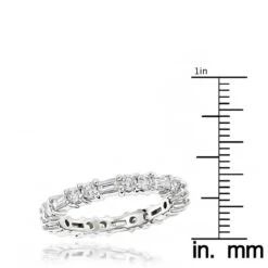 14K White Gold Diamond Eternity Band 1.44ct 16 Stones -H'Hen Sale Store 14k gold diamond eternity band 144ct p 24931 ruler
