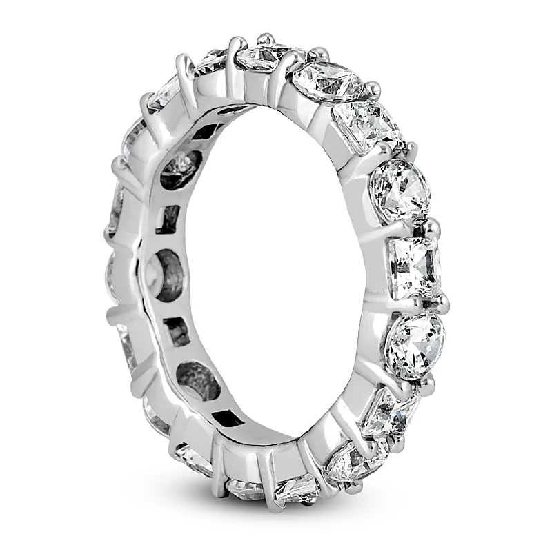 Thin 14K White Gold Diamond Eternity Band 3.15ct 6 Thin 14K White Gold Diamond Eternity Band 3.15ct - Image 4