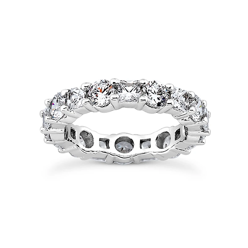 Thin 14K White Gold Diamond Eternity Band 3.15ct 3 Thin 14K White Gold Diamond Eternity Band 3.15ct