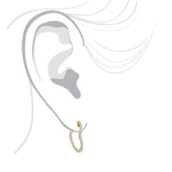 14K Yellow Gold Heart Diamond Hoop Earrings Inside Out Design 1 Carat By Luxurman -H'Hen Sale Store 14k gold diamond heart hoop earrings inside out 149 p 2 bodye