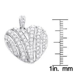 14K White Gold Diamond Heart Pendant 1.15ct 13 14K White Gold Diamond Heart Pendant 1.15ct -H'Hen Sale Store 14k gold diamond heart pendant 115ct p 35836 rulerwh