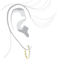 14K White Gold Oval Diamond Hoop Earrings For Women 0.71ct -H'Hen Sale Store 14k gold diamond hoop earrings 071ct p 40622 bodye