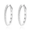 14K White Gold Oval Diamond Hoop Earrings For Women 0.71ct -H'Hen Sale Store 14k gold diamond hoop earrings 071ct p 40622 wh