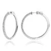 14K White Gold Diamond Hoop Earrings 1.2ct