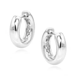 14K White Gold Diamond Huggie Earrings Hoops 1/2ct -H'Hen Sale Store 14k gold diamond huggie earrings hoops 047ct p 6036 backwh