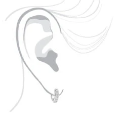 14K White Gold Diamond Huggie Earrings Hoops 1/2ct -H'Hen Sale Store 14k gold diamond huggie earrings hoops 047ct p 6036 bodwh