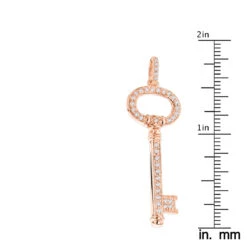 14K Rose Gold Diamond Key Pendant 0.42ct 13 14K Rose Gold Diamond Key Pendant 0.42ct -H'Hen Sale Store 14k gold diamond key pendant 042ct p 35150 rulerro