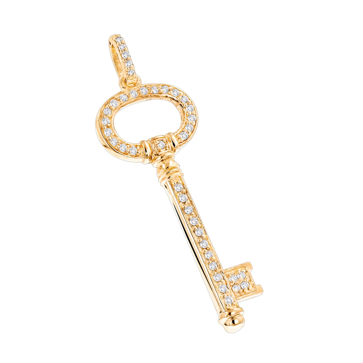 14K Rose Gold Diamond Key Pendant 0.42ct 5 14K Rose Gold Diamond Key Pendant 0.42ct - Image 3