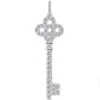 14K White Gold Diamond Key Pendant 0.79ct