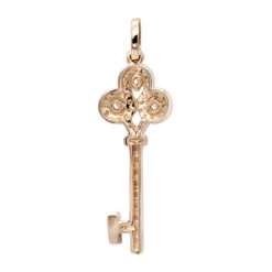 14K Yellow Gold Diamond Key Pendant 0.83ct -H'Hen Sale Store 14k gold diamond key pendant 083ct p 35169 backro