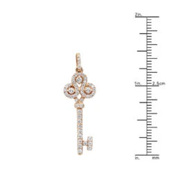 14K Yellow Gold Diamond Key Pendant 0.83ct -H'Hen Sale Store 14k gold diamond key pendant 083ct p 35169 rulerro