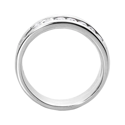 14K White Gold Diamond Men's Wedding Band 0.45ct 5 14K White Gold Diamond Men's Wedding Band 0.45ct - Image 3