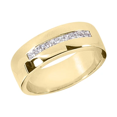 14K White Gold Diamond Men's Wedding Band 0.45ct 4 14K White Gold Diamond Men's Wedding Band 0.45ct - Image 2