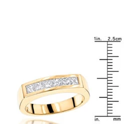 14K Yellow Gold Diamond Men's Wedding Band 0.60ct 4.5mm 13 14K Yellow Gold Diamond Men's Wedding Band 0.60ct 4.5mm -H'Hen Sale Store 14k gold diamond mens wedding band 060ct p 25552 rulerye