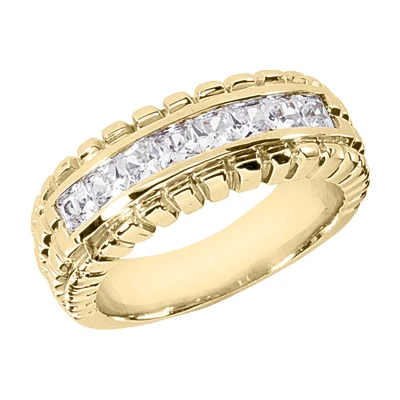 14K White Gold Diamond Men's Wedding Band 1.36ct 4 14K White Gold Diamond Men's Wedding Band 1.36ct - Image 2