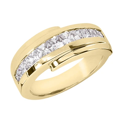 14K White Gold Diamond Men's Wedding Band 1.42ct 4 14K White Gold Diamond Men's Wedding Band 1.42ct - Image 2
