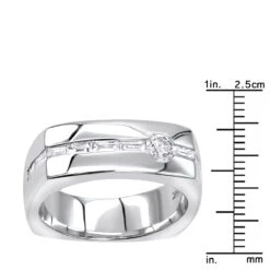 14K White Gold Diamond Men's Wedding Ring 0.74ct 12 14K White Gold Diamond Men's Wedding Ring 0.74ct -H'Hen Sale Store 14k gold diamond mens wedding ring 074ct p 25596 rulerwh