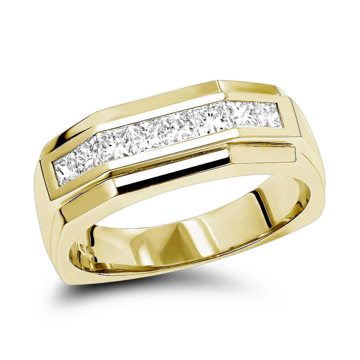 14K White Gold Diamond Men's Wedding Ring 1.36ct 4 14K White Gold Diamond Men's Wedding Ring 1.36ct - Image 2